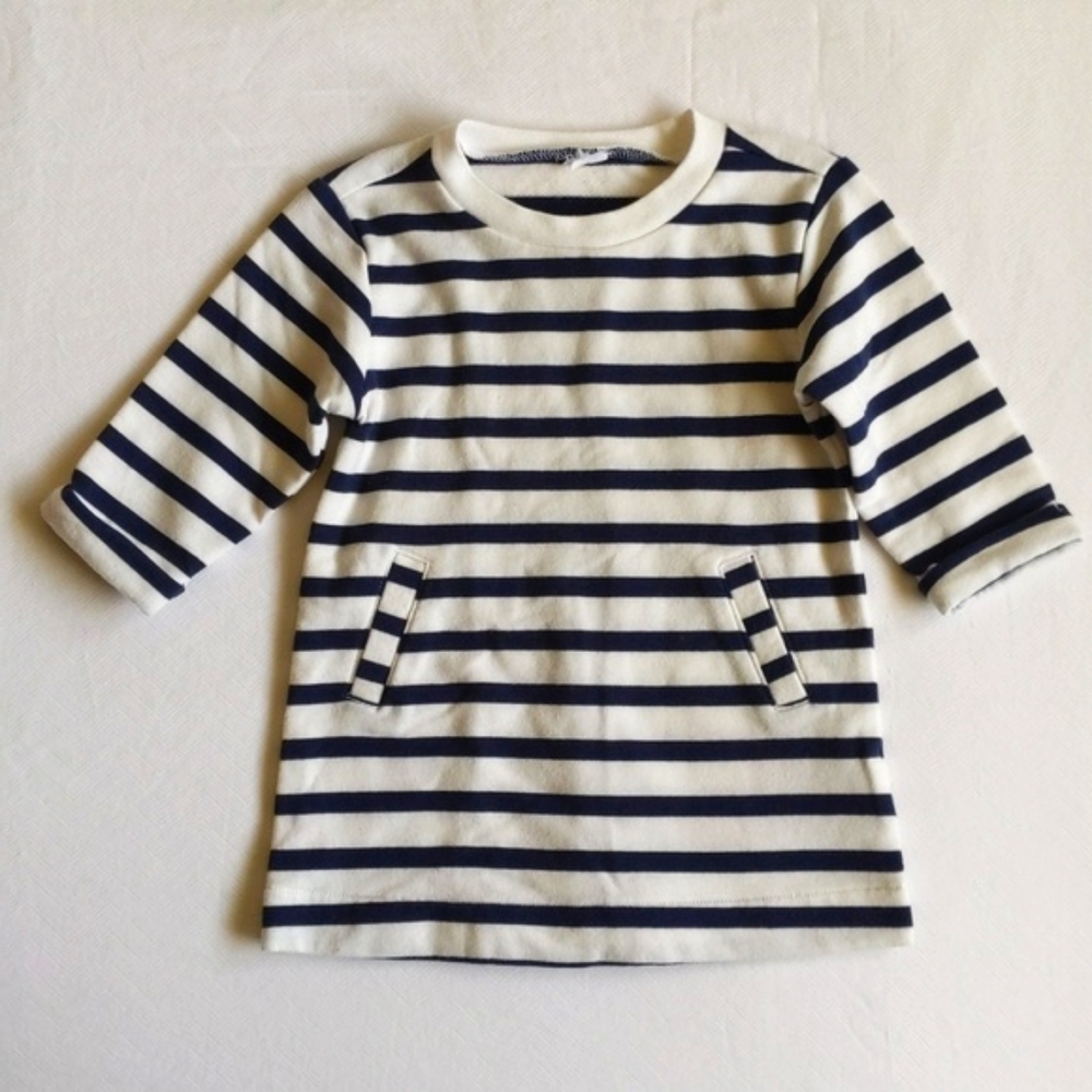 old navy nautical stripe classic tunic sweatshirt dress 3-6 months baby girl